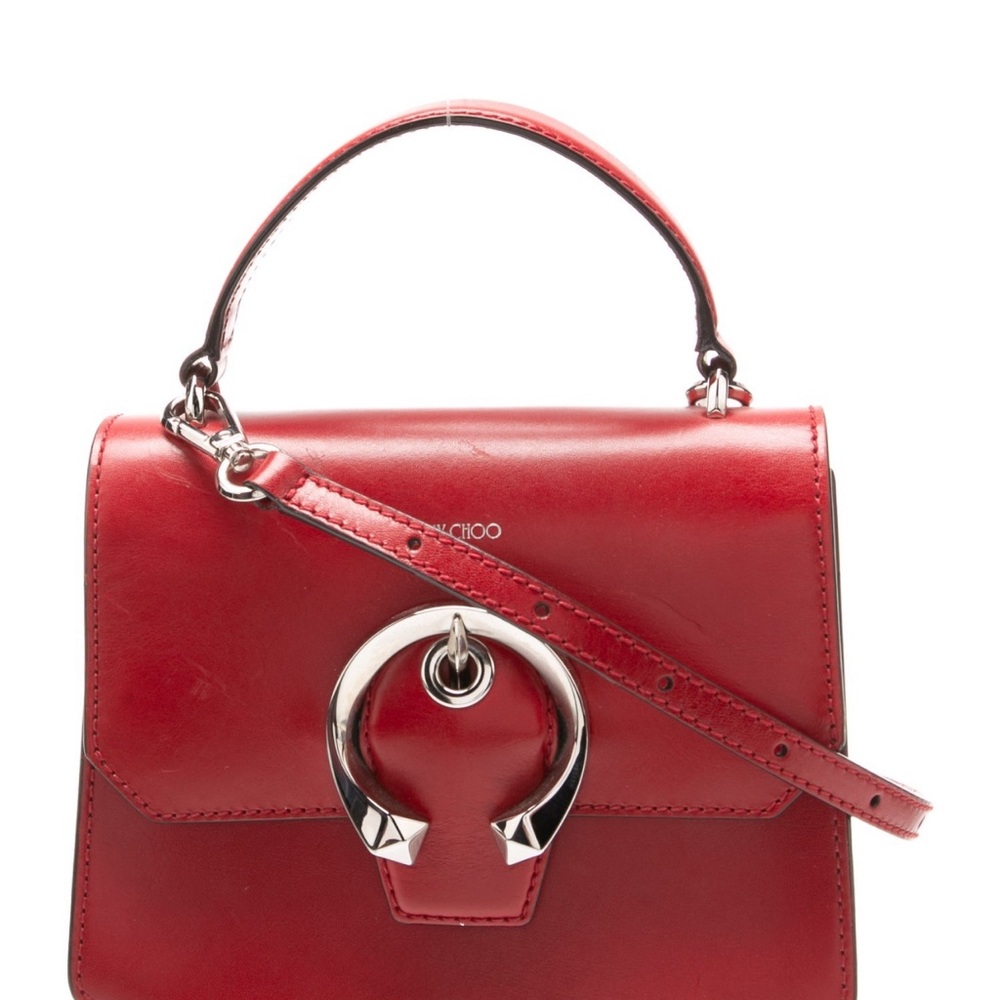 Jimmy Choo Red Crossbody Bag with Silver Accents